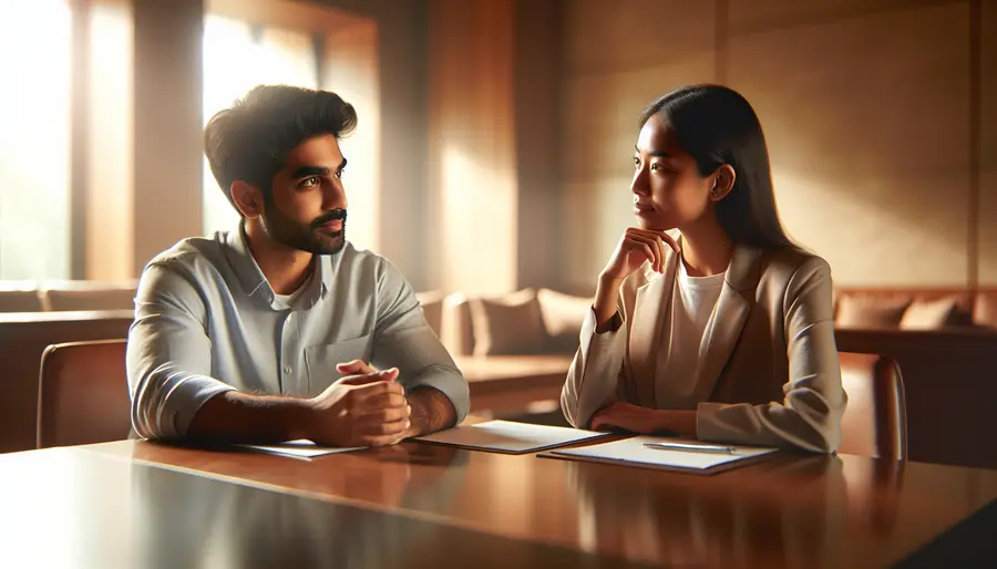 Collega's in gesprek over een conflict op de werkvloer