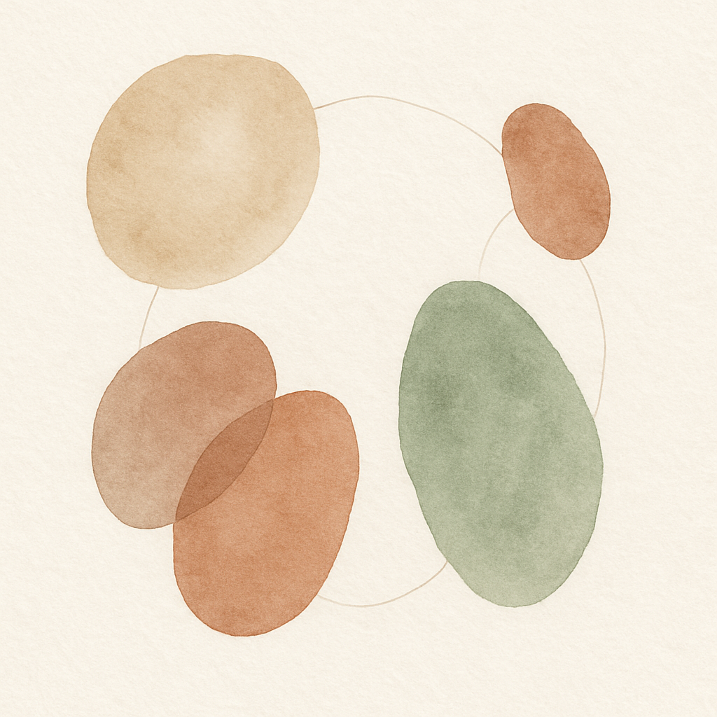 Abstracte illustratie van verschillende werkstijlen die samen een team vormen
