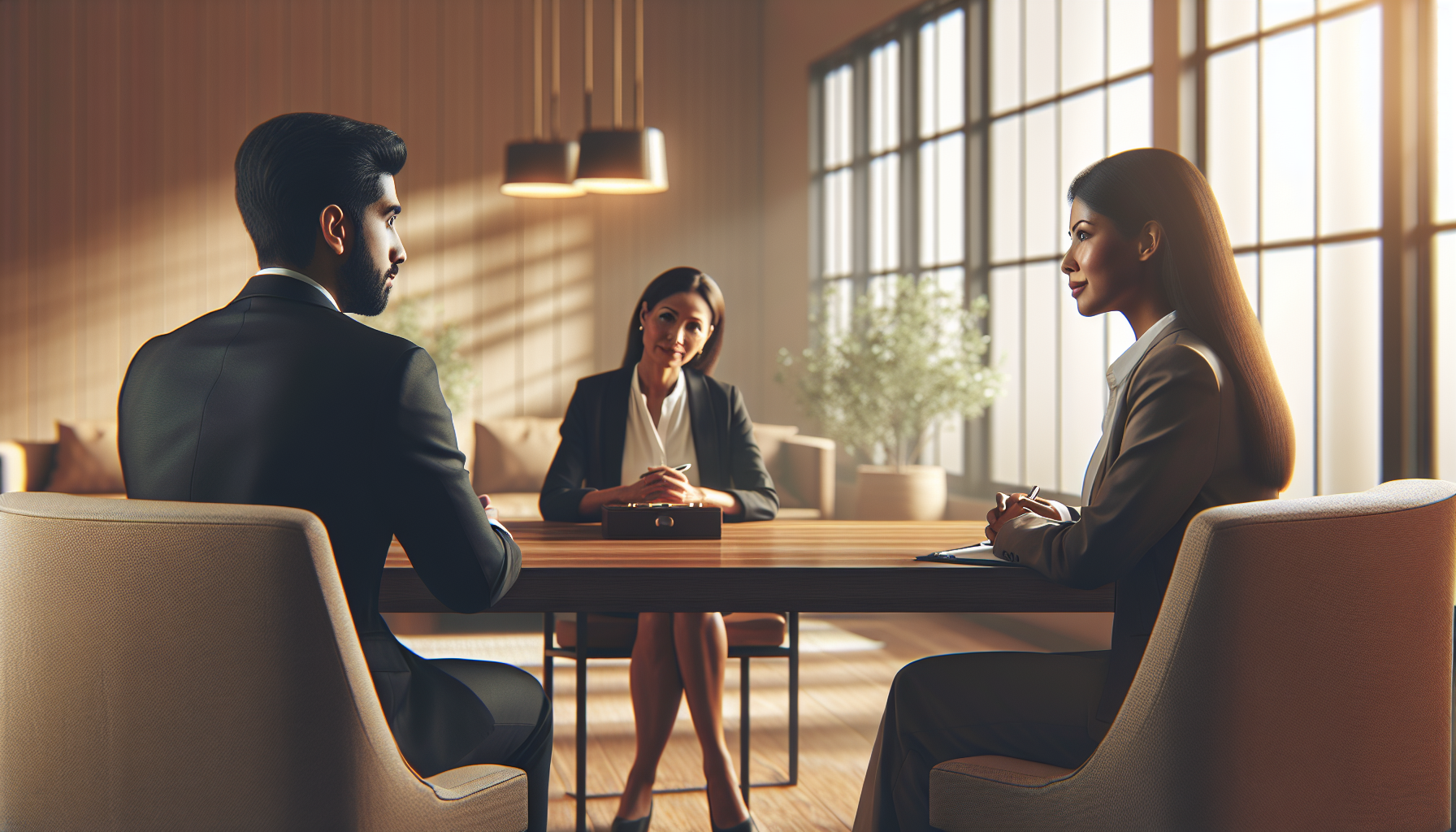 Twee collega's in een rustig gesprek op kantoor